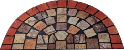 Rackhams Halfmoon Tile Barrier Doormat - Red Edge - thumbnail 4