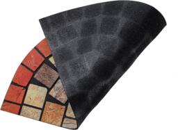 Rackhams Halfmoon Tile Barrier Doormat - Red Edge - thumbnail 3