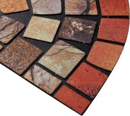 Rackhams Halfmoon Tile Barrier Doormat - Red Edge - thumbnail 6