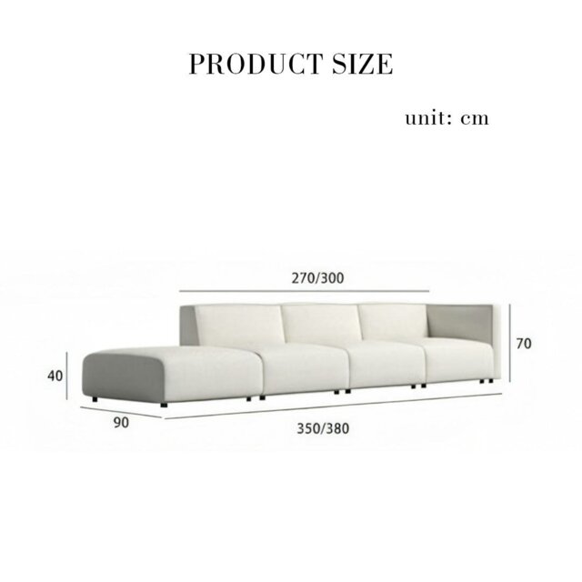 Rackhams Oakland Four Seater Sofa, Modular Sofa - Four Seater 350cm - With Ottoman - Light Grey - image 1