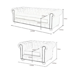 Rackhams The Chesterfield Armchair - Armchair - White - thumbnail 6