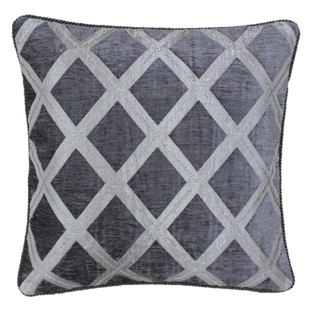 Rackhams Riva Paoletti Hermes Cushion Cover - Graphite - 45x45cm - Graphite - 100% Polyester