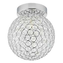 Rackhams Modern Chrome and Clear Glass IP44 Rated Bathroom Ceiling Light