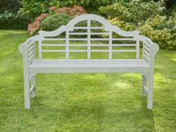 Rackhams PU Painted Lutyens Style Wooden Garden Bench - Pearl White - Acacia Wood - Pearl White - thumbnail 4