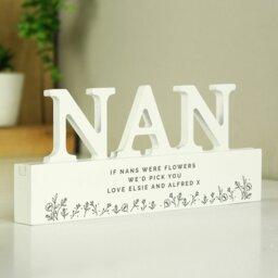 Rackhams Personalised Floral Wooden Nan Ornament