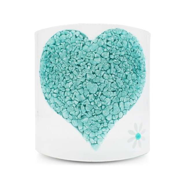 Rackhams Glass Curve – Heart Shape in Jade (Handmade Decorative Ornament)