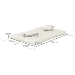 Rackhams Back and Seat Cushion Replacement with 2 Pillows, Patio Chair Cushions Set with Ties, White - thumbnail 3