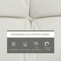 Rackhams Back and Seat Cushion Replacement with 2 Pillows, Patio Chair Cushions Set with Ties, White - thumbnail 4