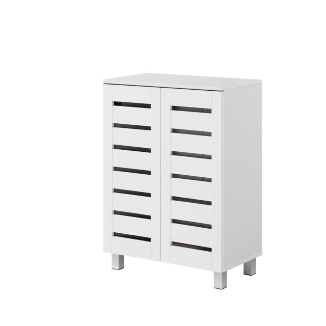 Rackhams Euston Modern 2 Door Shoe Storage Cabinet - White - image 1