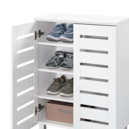 Rackhams Euston Modern 2 Door Shoe Storage Cabinet - White - thumbnail 6