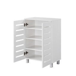 Rackhams Euston Modern 2 Door Shoe Storage Cabinet - White - thumbnail 4