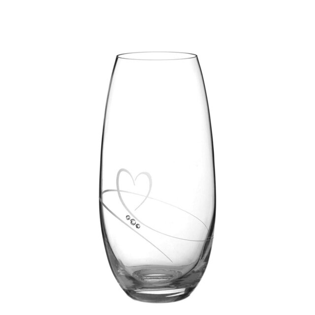 Rackhams Romance Crystal Barrel Vase Adorned with Swarovski® Crystals - 25cm - Made From Premium Lead Free Crystal Glass