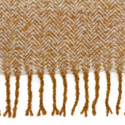Rackhams Weaver Throw with Herringbone Design - Gold - One Size - Gold - 100% Acrylic - thumbnail 2