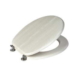 Rackhams Oxford White Oak Wooden Toilet Seat - thumbnail 1