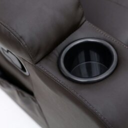 Rackhams Copenhagan Leather Manual Recliner Armchair with Heat Massager in Brown - Brown - thumbnail 3