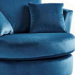 Rackhams Victoria Plush Velvet Swivel Chair - Black - thumbnail 4