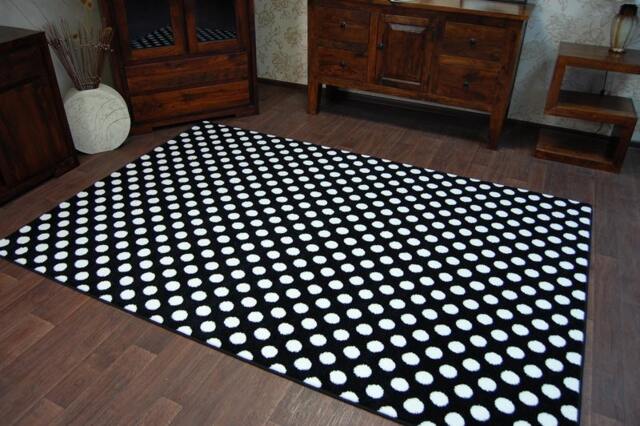 Rackhams Sketch Rug - Black & White Polka Dots - 160cm x 220cm - image 1