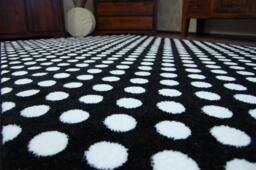 Rackhams Sketch Rug - Black & White Polka Dots - 160cm x 220cm - thumbnail 4