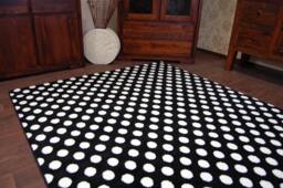 Rackhams Sketch Rug - Black & White Polka Dots - 160cm x 220cm - thumbnail 5
