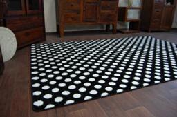 Rackhams Sketch Rug - Black & White Polka Dots - 160cm x 220cm - thumbnail 3