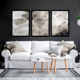 Rackhams Home decor items - set of 3 Neutral wall art prints - 20 x 30 in / 50 x 76 cm - Satin Photo paper 280 gsm - Black Frame - thumbnail 4