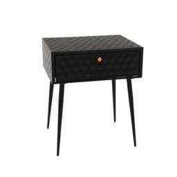 Rackhams Set of 2 Saturn Metal 1-Drawer Bedside Cabinets - Black - thumbnail 6