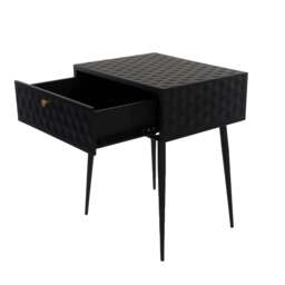 Rackhams Set of 2 Saturn Metal 1-Drawer Bedside Cabinets - Black - thumbnail 5