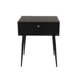 Rackhams Set of 2 Saturn Metal 1-Drawer Bedside Cabinets - Black - thumbnail 4