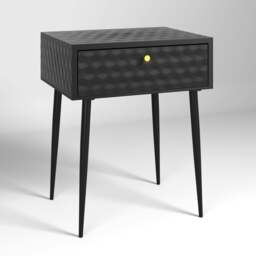 Rackhams Set of 2 Saturn Metal 1-Drawer Bedside Cabinets - Black - thumbnail 3