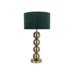 Rackhams Aila Antique Brass Table Lamp with Green Shade - thumbnail 2