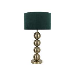 Rackhams Aila Antique Brass Table Lamp with Green Shade - thumbnail 3