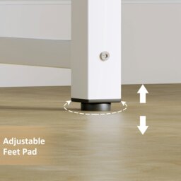 Rackhams Modern Computer Desk, Writing Table with Metal Frame, White - 60 - Particle board, Steel - 100 - thumbnail 4
