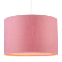 Rackhams Modern Designer Candy Pink Textured Linen Fabric Circular Lamp Shade - thumbnail 2