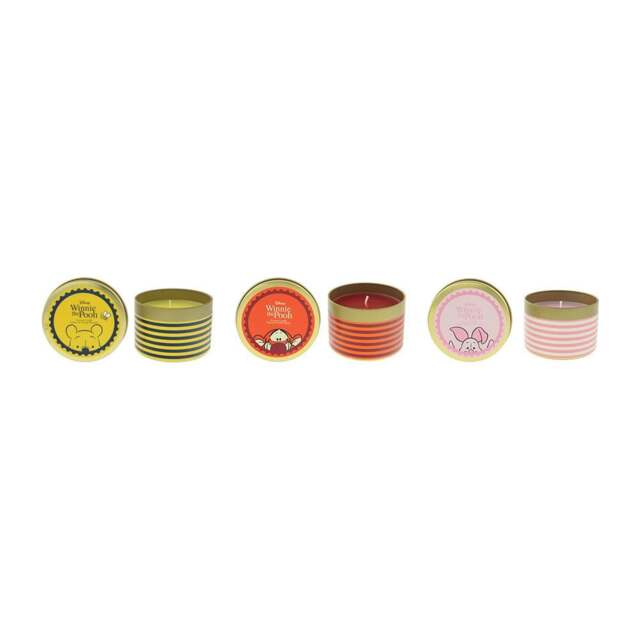 Rackhams Winnie the Pooh Scented Candle Gift Set 3×175g – Honey & Orange Blossom, Popcorn & Malt Barley, Spring Blossom & Acorns - 175g - Honey & Orange Blossom, Popcorn & Malt Barley, Spring Blossom & Acorns - Candle