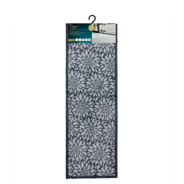 Rackhams Mega Mat Machine Washable Entrance Runner, 50x150cm, Flowers - image 1