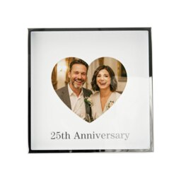 Rackhams 25th Anniversary Heart Frame for 4x4 Picture in Nickel Plated with Silver Foil - thumbnail 3