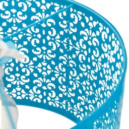 Rackhams Marrakech Designed Matt Teal Metal Pendant Light Shade with Floral Decoration - thumbnail 3