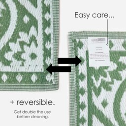 Rackhams Outdoor Rug Luxury Waterproof Reversible, For Garden, Floral Leaf - 122 x 182 cm - thumbnail 5
