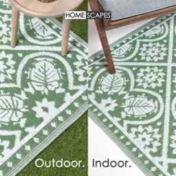 Rackhams Outdoor Rug Luxury Waterproof Reversible, For Garden, Floral Leaf - 122 x 182 cm - thumbnail 4