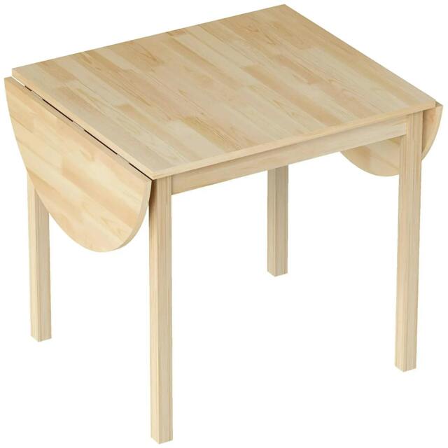 Rackhams 4-6 Person Wooden Drop-Leaf Table - Natural Finish - image 1