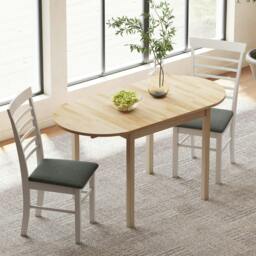 Rackhams 4-6 Person Wooden Drop-Leaf Table - Natural Finish - thumbnail 2