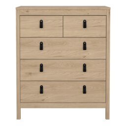 Rackhams Barcelona Chest 3+2 Drawers in Jackson Hickory Oak - Oak - Matt - Melamine - thumbnail 2