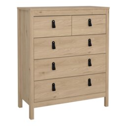 Rackhams Barcelona Chest 3+2 Drawers in Jackson Hickory Oak - Oak - Matt - Melamine - thumbnail 1