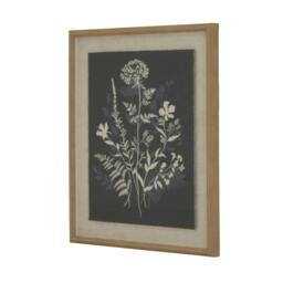 Rackhams Flora & Fauna Collection Meadow Beaded Linen Framed Wall Art - White/Black - White/Black - 50cm x 2cm x 40cm - White/Black - thumbnail 1