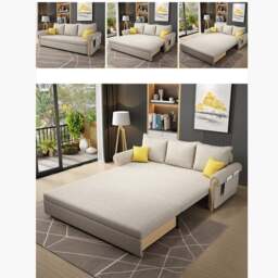 Rackhams Braylene Two Seater Sofa Bed, Linen - Color 5 - 156cm (with one drawer) - thumbnail 6