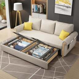 Rackhams Braylene Two Seater Sofa Bed, Linen - Color 5 - 156cm (with one drawer) - thumbnail 4
