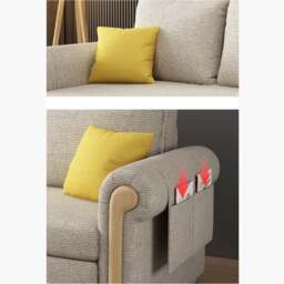 Rackhams Braylene Two Seater Sofa Bed, Linen - Color 5 - 156cm (with one drawer) - thumbnail 5