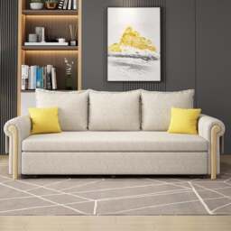 Rackhams Braylene Two Seater Sofa Bed, Linen - Color 5 - 156cm (with one drawer) - thumbnail 3