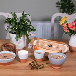 Rackhams Reusable Handmade Olive Wood Boat Soy Wax Candles - 25cm/35cm - thumbnail 5