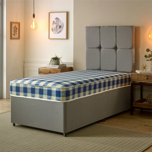 "Rackhams Budget Plus Spring Mattress - 6.5"" Deep, Durable Design - Blue - 1 - 3ft Single Mattress (90cm x 190cm)" - image 1